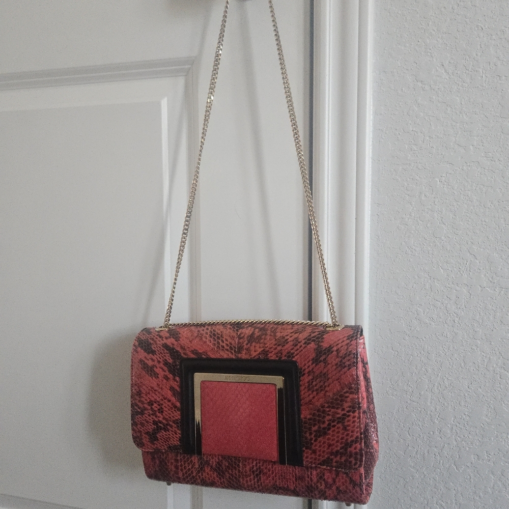 Jimmy Choo Snakeskin Shoulder Bag – Pink & Black EUC - Picture 17 of 17